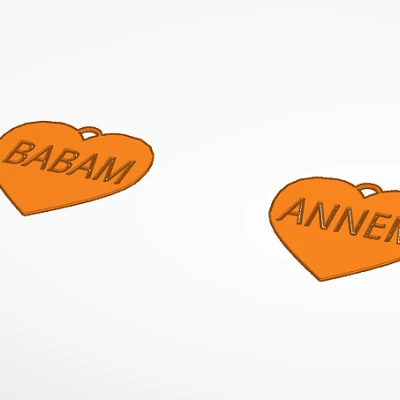 BABAM VE ANNEM YAZILI ANAHTARLIK