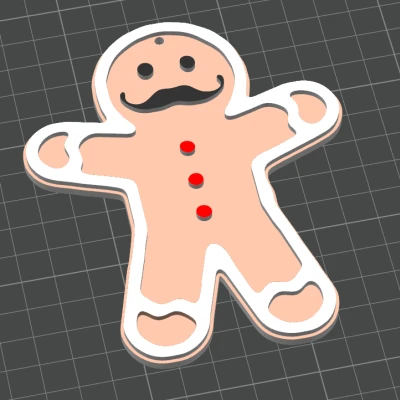 Móc Treo Cây Thông Hình Bánh Gừng Có Ria Mép