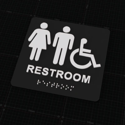 Biển Hiệu Nhà Vệ Sinh Unisex Có Hỗ Trợ Người Khiếm Thị (Braille)