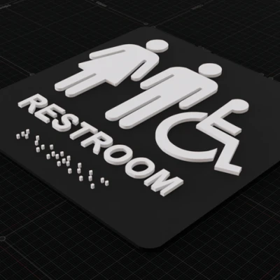 Biển Hiệu Nhà Vệ Sinh Unisex Có Hỗ Trợ Người Khiếm Thị (Braille)