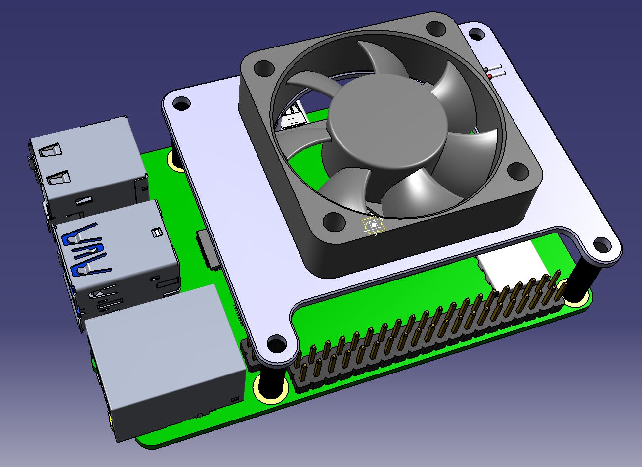 KHUNG GẮN QUẠT 4040 CHO RASPBERRY PI 4B