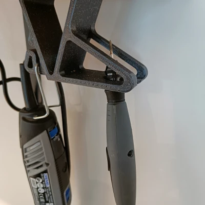 Kệ Dremel & đầu kẹp dưới gầm kệ (có bản mẫu parametric)