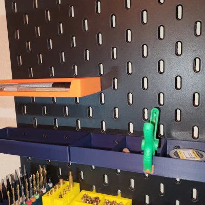 Khay Lowpoly Ikea Skadis có móc hoặc T-Nuts, đáy đặc hoặc lục giác