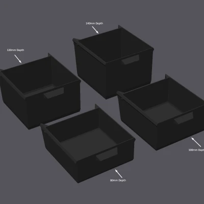 Ngăn Kéo Dưới Bàn - Độ Sâu Lớn (80mm, 100mm, 120mm, 140mm)