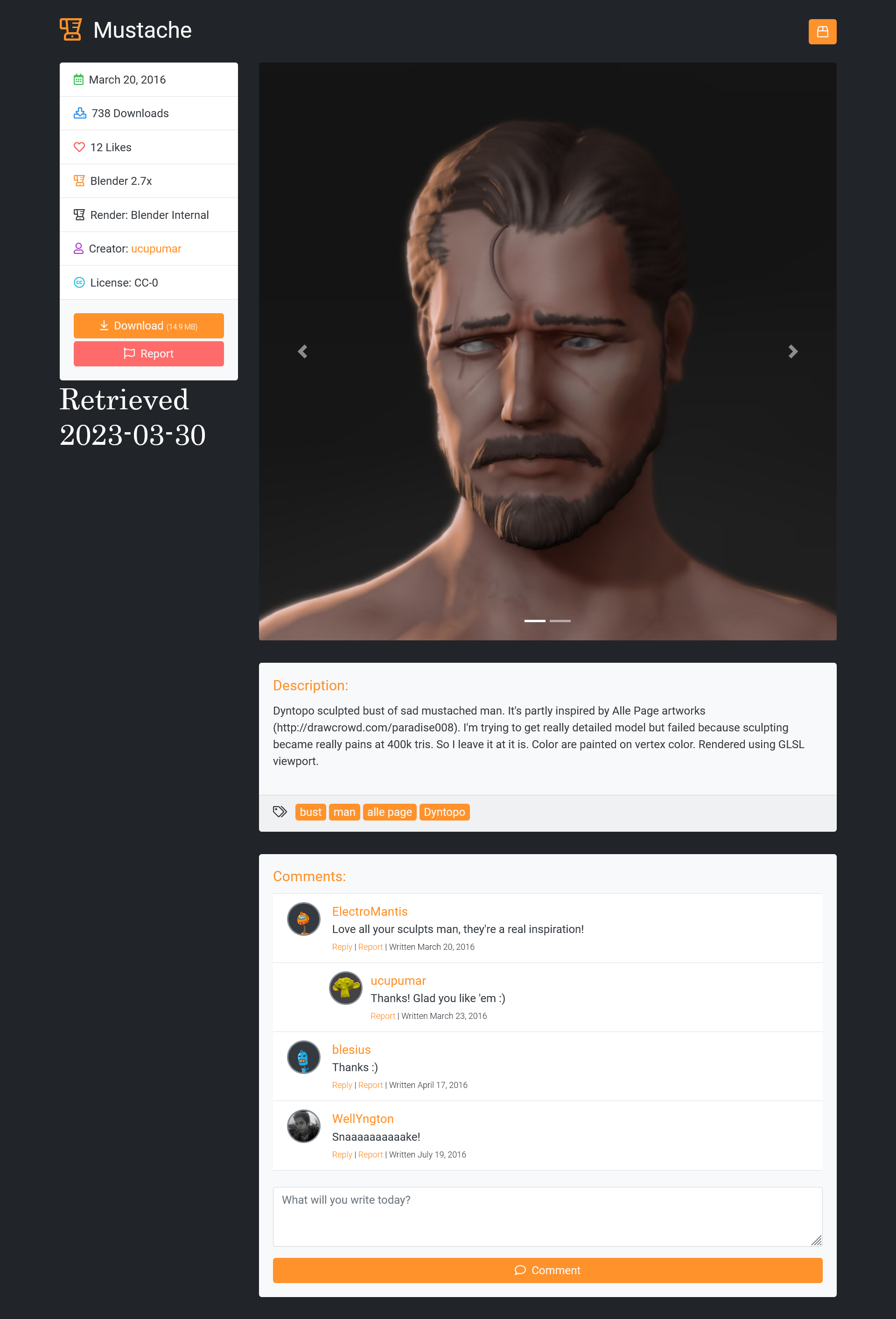 Mô Hình Tượng Ri-a Mép (Mustache)