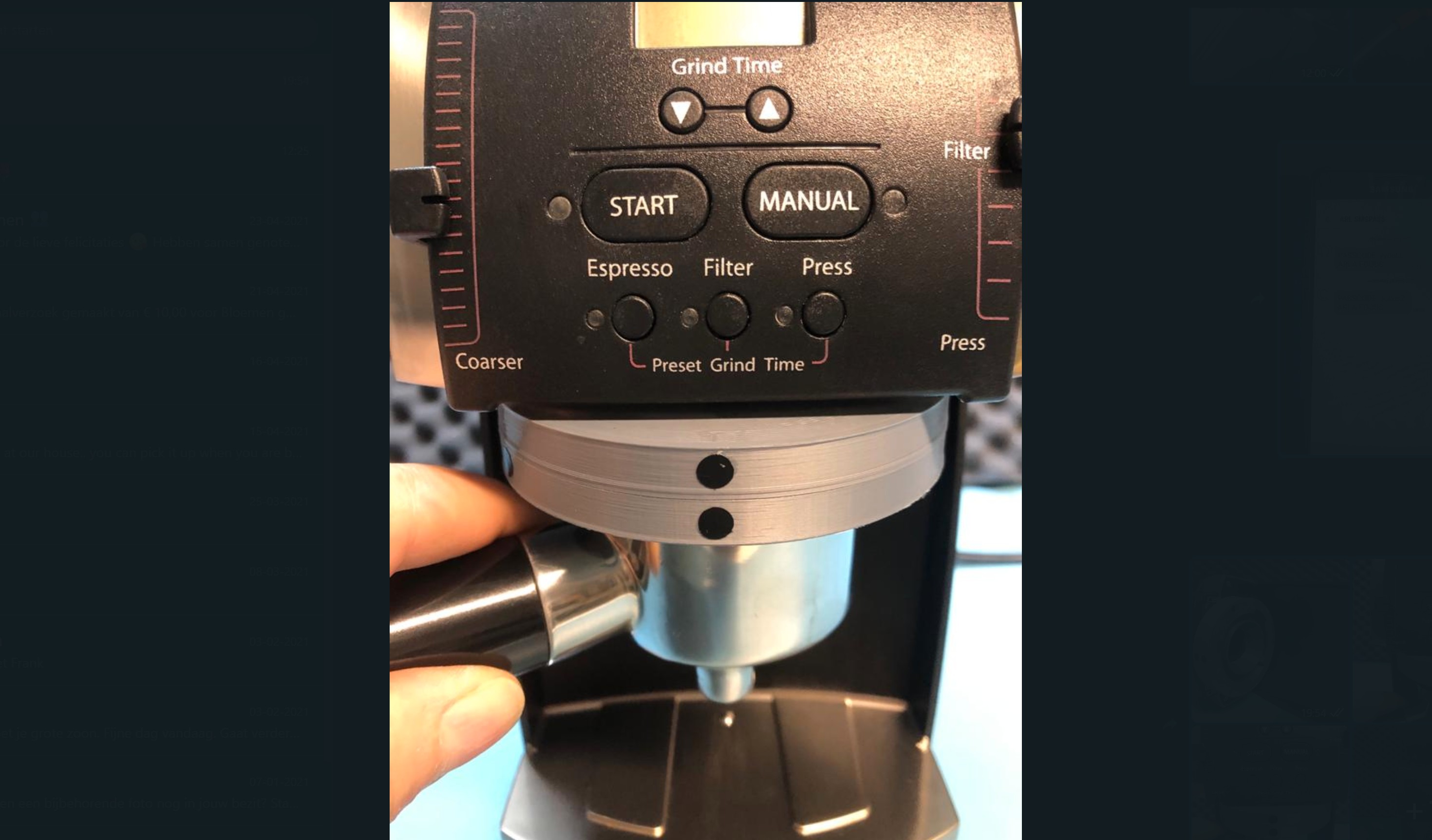 Đế giữ piston cho máy xay cà phê