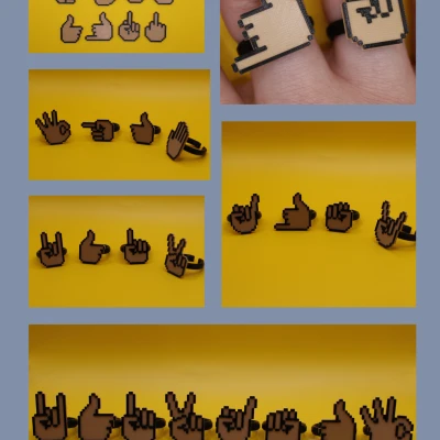 Nhẫn hình bàn tay biểu tượng cảm xúc