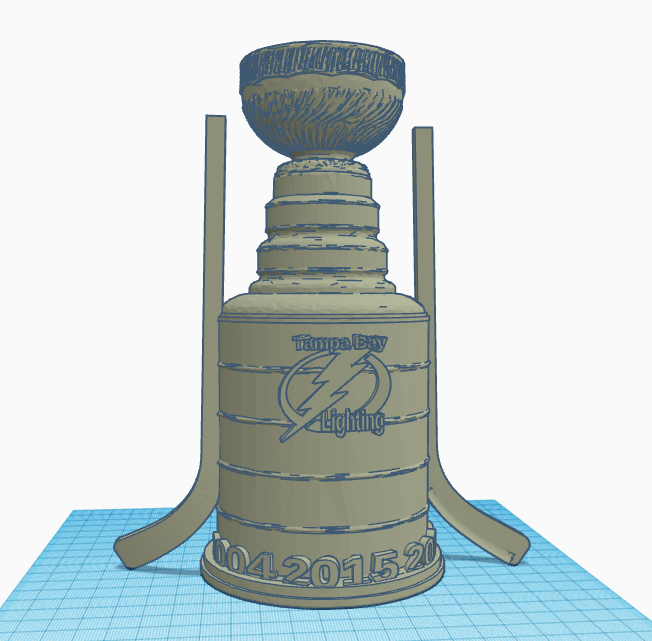 Mô hình Cúp Vô Địch Tampa Bay Lightning Kèm Gậy Khúc Côn Cầu