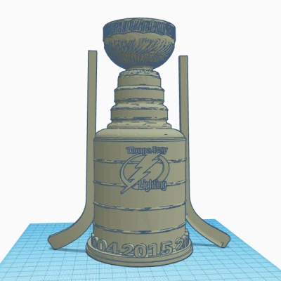 Mô hình Cúp Vô Địch Tampa Bay Lightning Kèm Gậy Khúc Côn Cầu