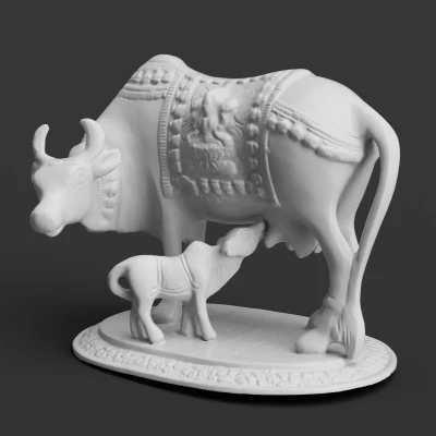 Bò Thần Cùng Bê Con