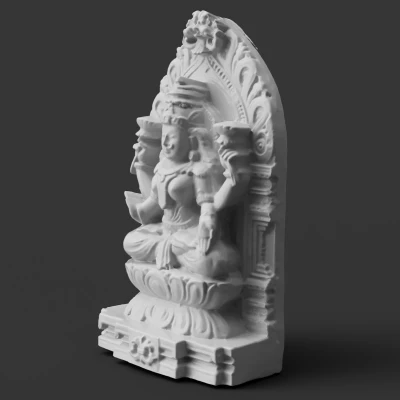 Tượng Nữ thần Lakshmi trên Ngai Hoa sen & Kirtimukham