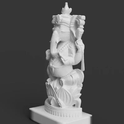 Ganesha Ngự Sen Vương Miện Trăng Lưỡi Liềm