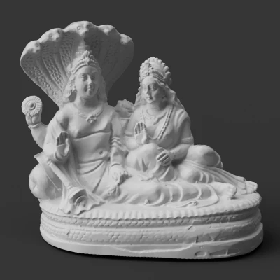 Vishnu & Lakshmi Tựa Lưng Trên Rắn Thần Shesha