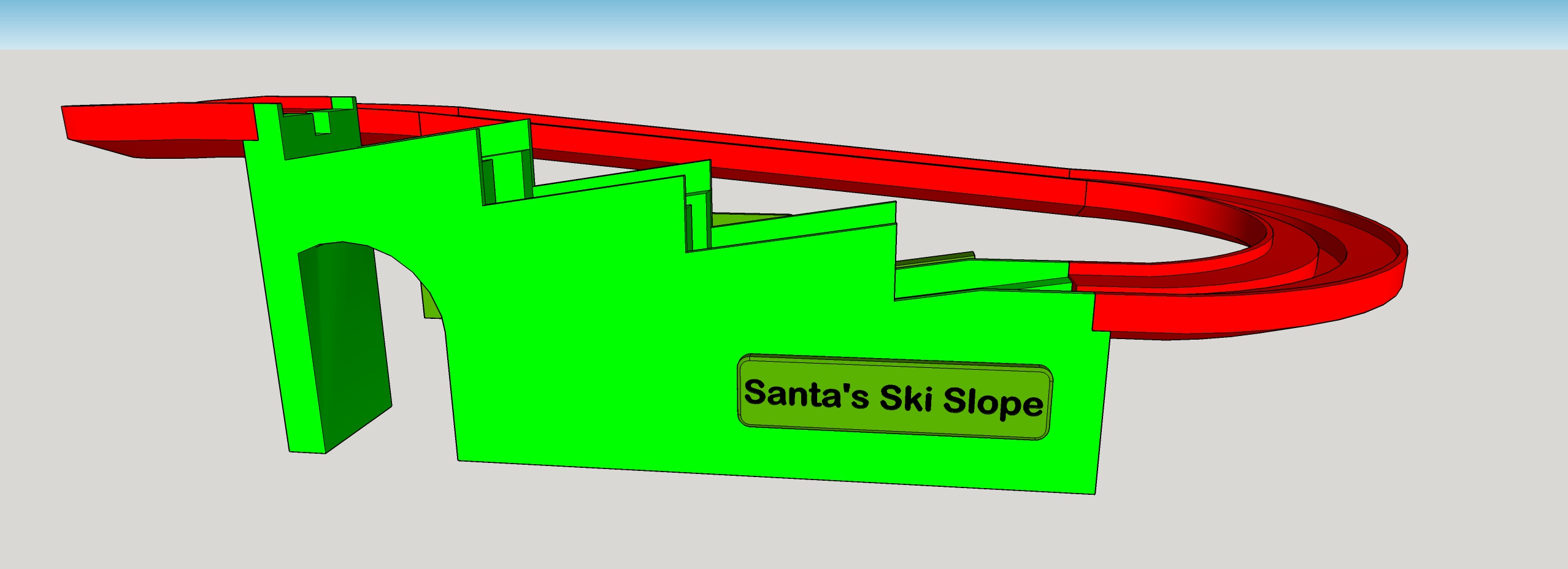 Mô hình Xe trượt tuyết & Cáp treo Giáng Sinh Zig-Zag