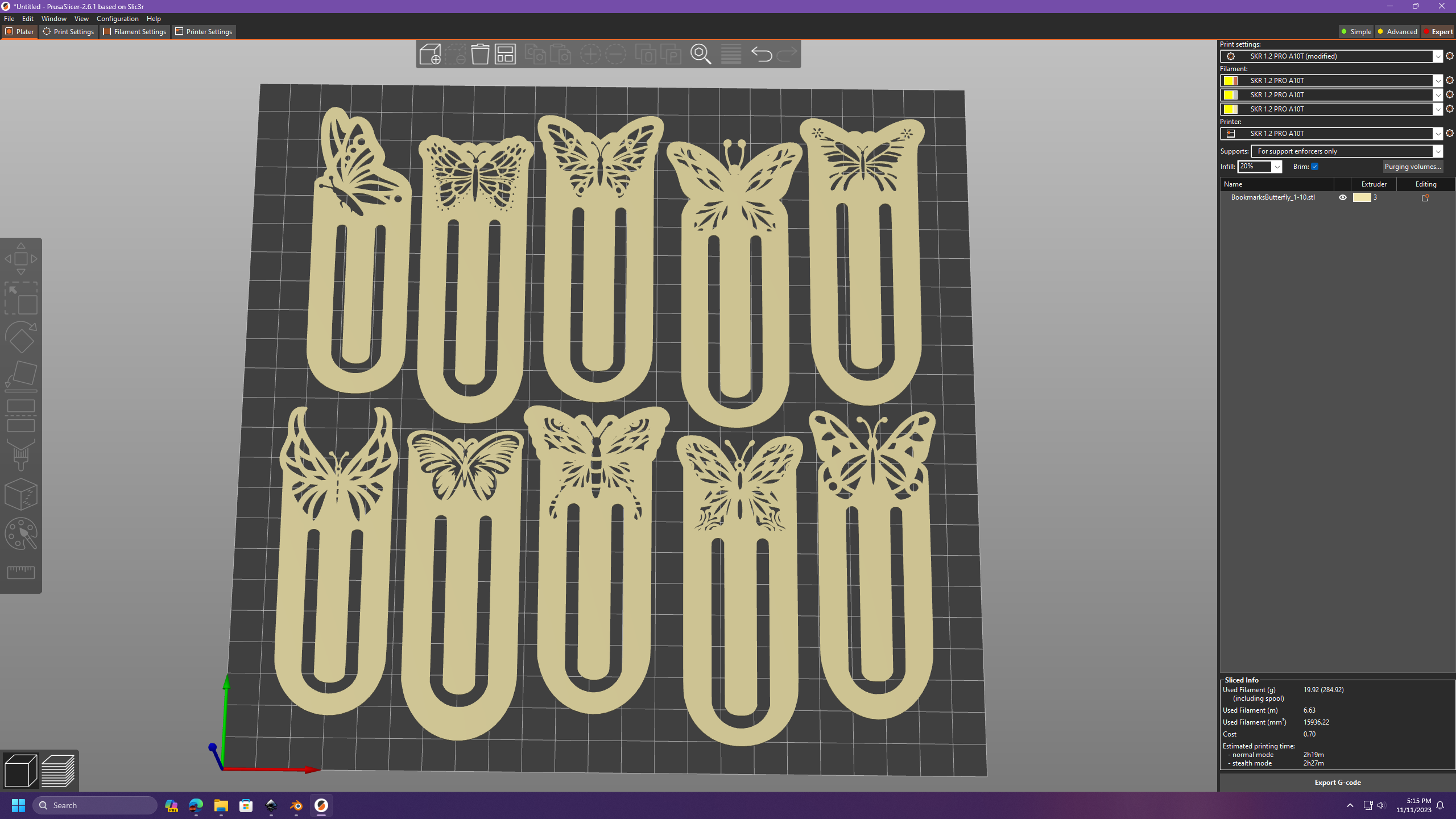 Móc Khóa Sách Hình Bướm 3D