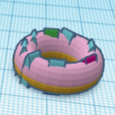 Mô hình bánh Donut với cốm nhiều màu