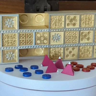 Bộ Hộp Trò chơi Hoàng gia Ur Hoàn chỉnh, Có thể Lắp ráp Kèm Quân cờ