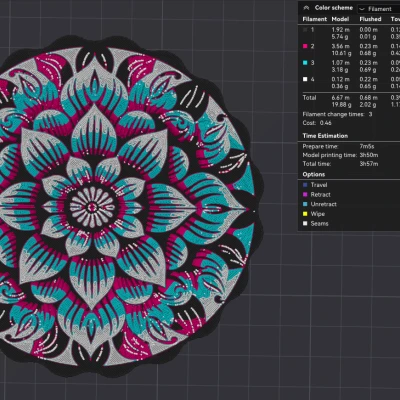 Đế Lót Ly/Tranh Treo Tường Mandala Hoa