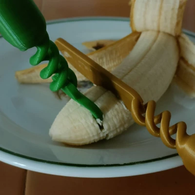 Bộ Muỗng Nĩa Họa Tiết Xoắn Ốc Ngón Tay