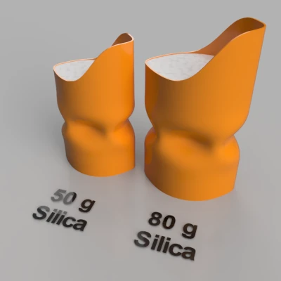 Cốc đo gel silica (làm khô sợi nhựa), dung tích 50g và 80g, cho túi organza