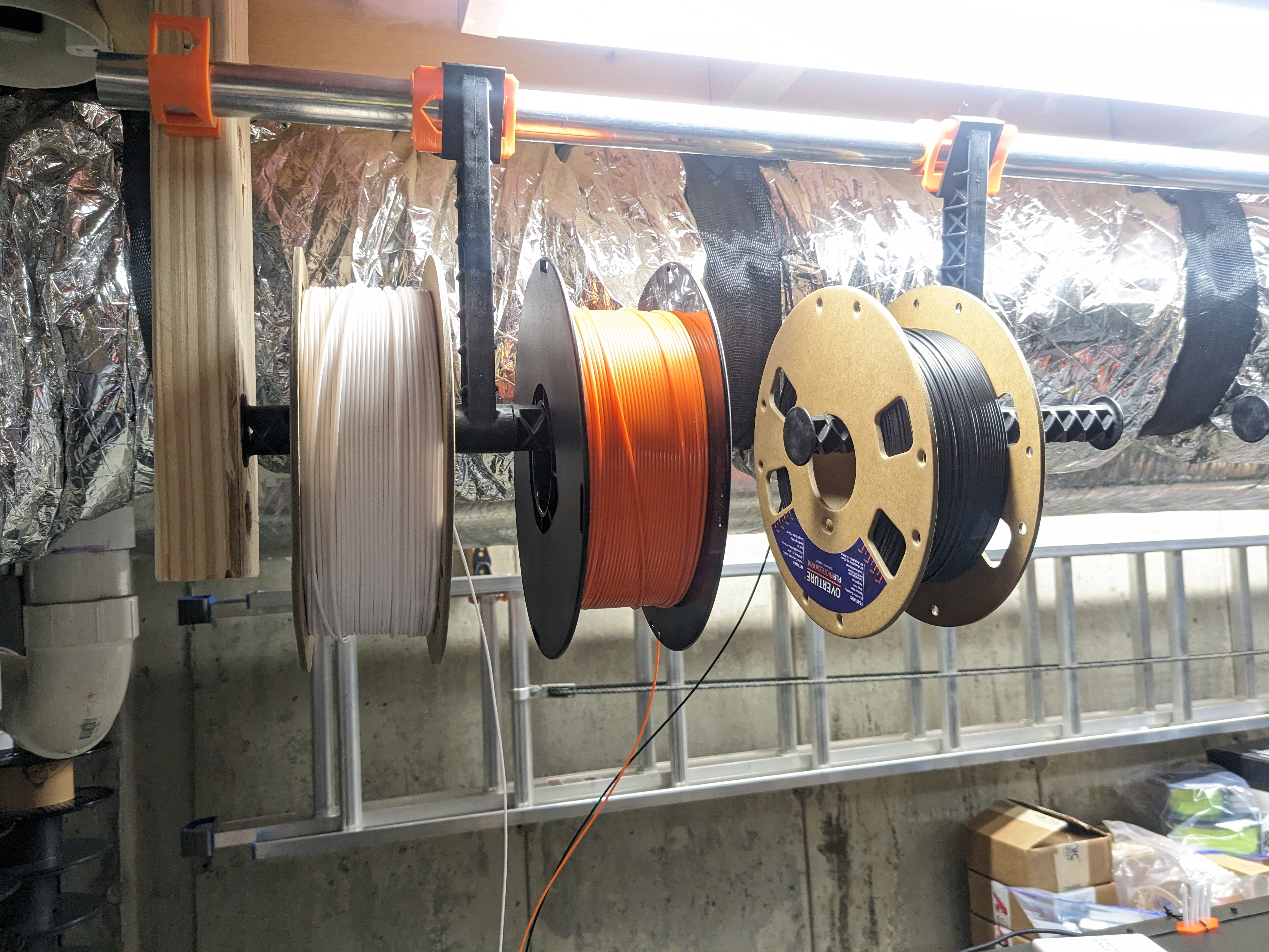 Giá đỡ cuộn dây Prusa i3 cho thanh tròn, giải pháp treo cuộn dây dễ dàng