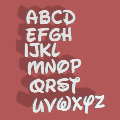 Bảng Chữ Cái Thiết Kế Theo Phong Cách Disney