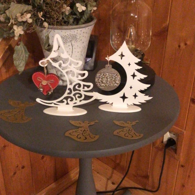 Cây Thông Noel Có Đế Trang Trí Phiên Bản 03_a và 03_b (có móc treo quả châu/trang trí Noel)