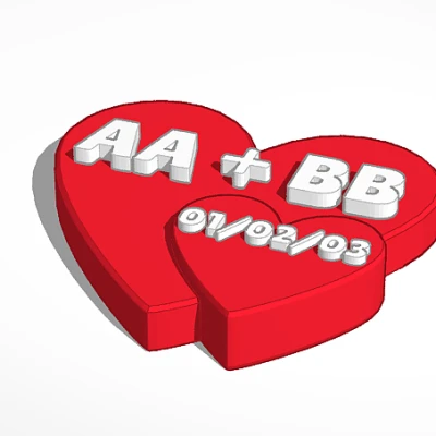 Hai Trái Tim Có Chữ Tùy Chỉnh