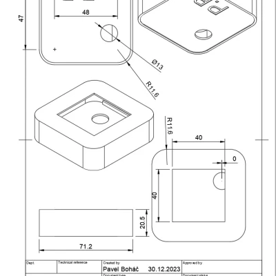 Vỏ trước và sau cho Cảm biến nhiệt độ độ ẩm Tuya WIFI Smart