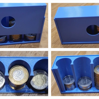 Hộp đựng xu 5, 2, 1 và 0,50 PLN (tiền Ba Lan)