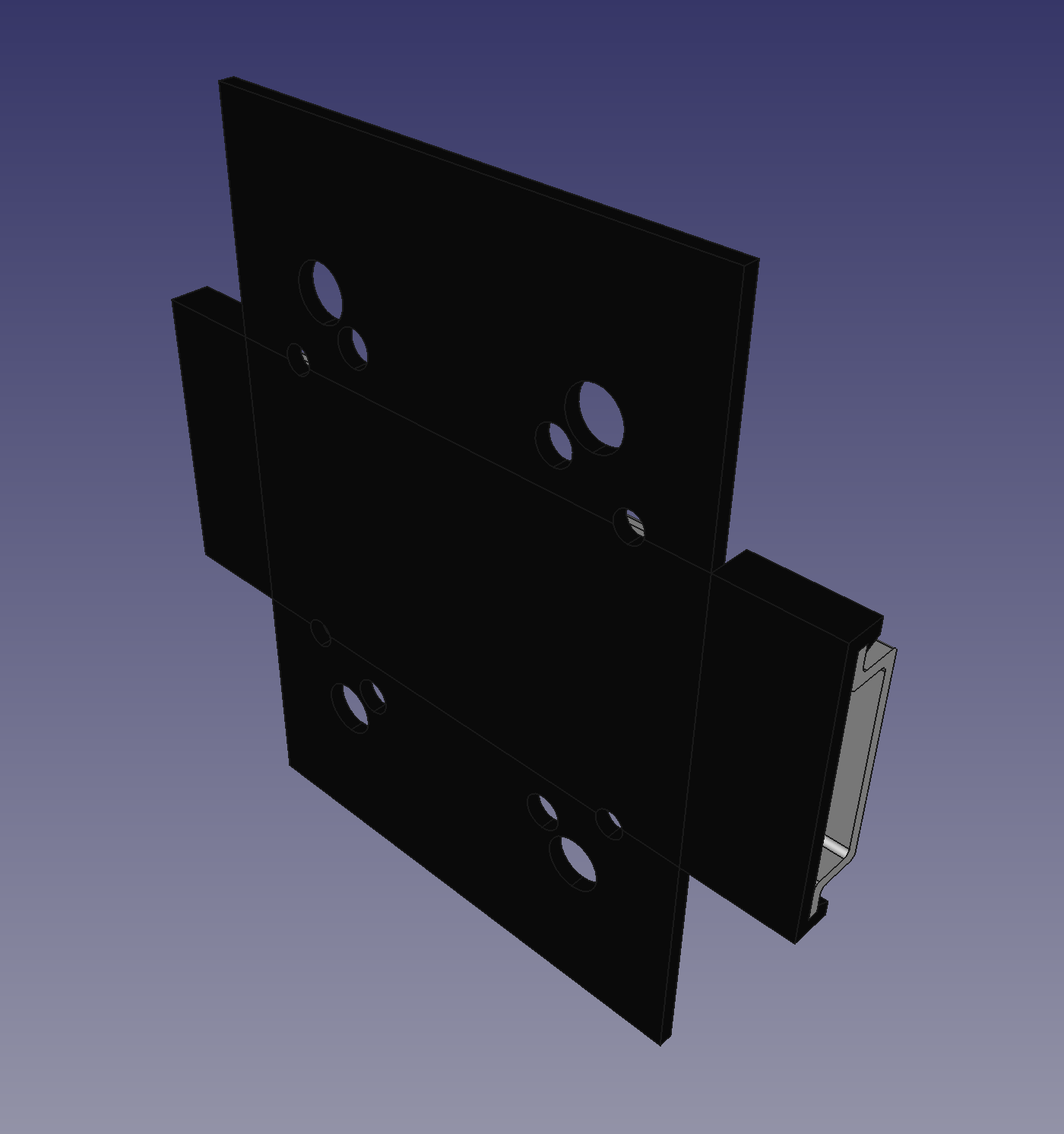 Đế gắn ray thép cho Olimex BOX-LIME