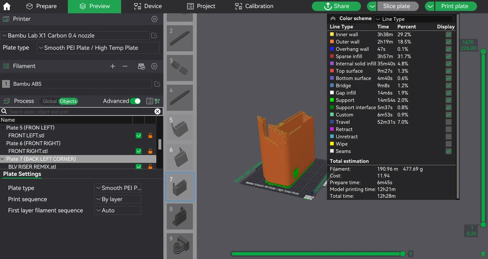 BAMBU LAB P1P -P1S - X1 - X1C - X1E AMS RISER REMIX - THẤP VÀ IN NHANH HƠN