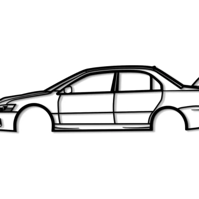 Tranh tường Silhouette Xe Mitsubishi Lancer EVO