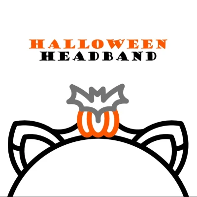 Băng Đô Halloween Mèo Đen, Bí Ngô Và Dơi