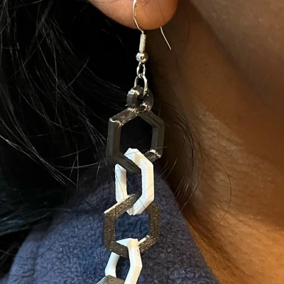 Bông tai lục giác phối màu tùy thích