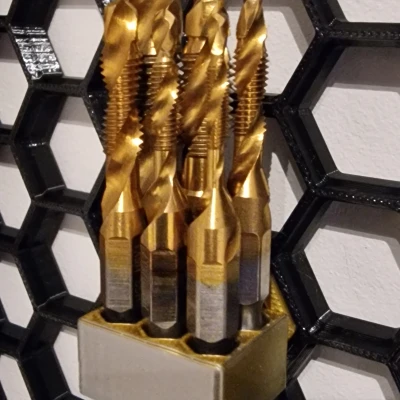 HCW - Bộ 6 mũi khoan kiêm taro ren M3-M10 chuôi lục giác 1/4"