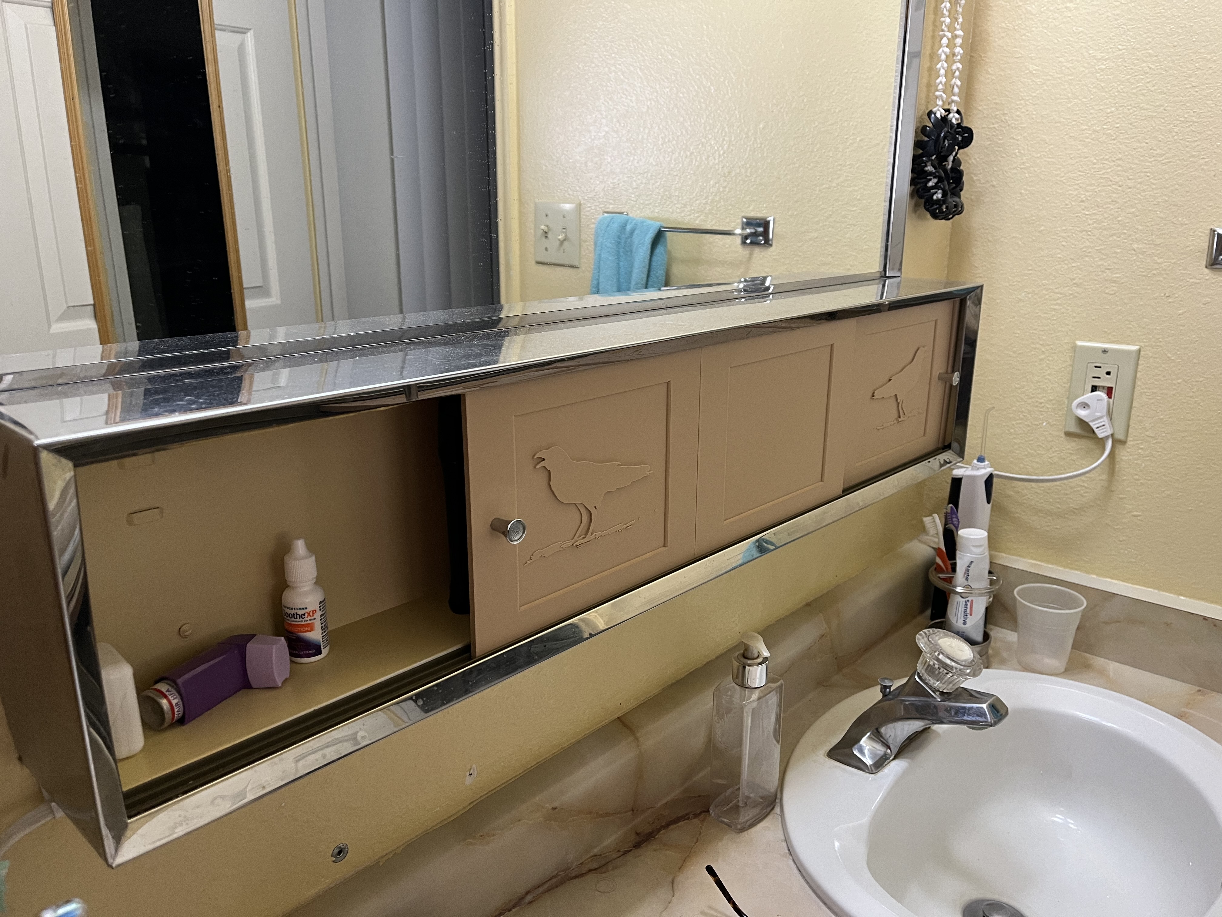 Cửa Tủ Thuốc Cỡ Lớn Có Tay Nắm Trượt Hình Con Quạ