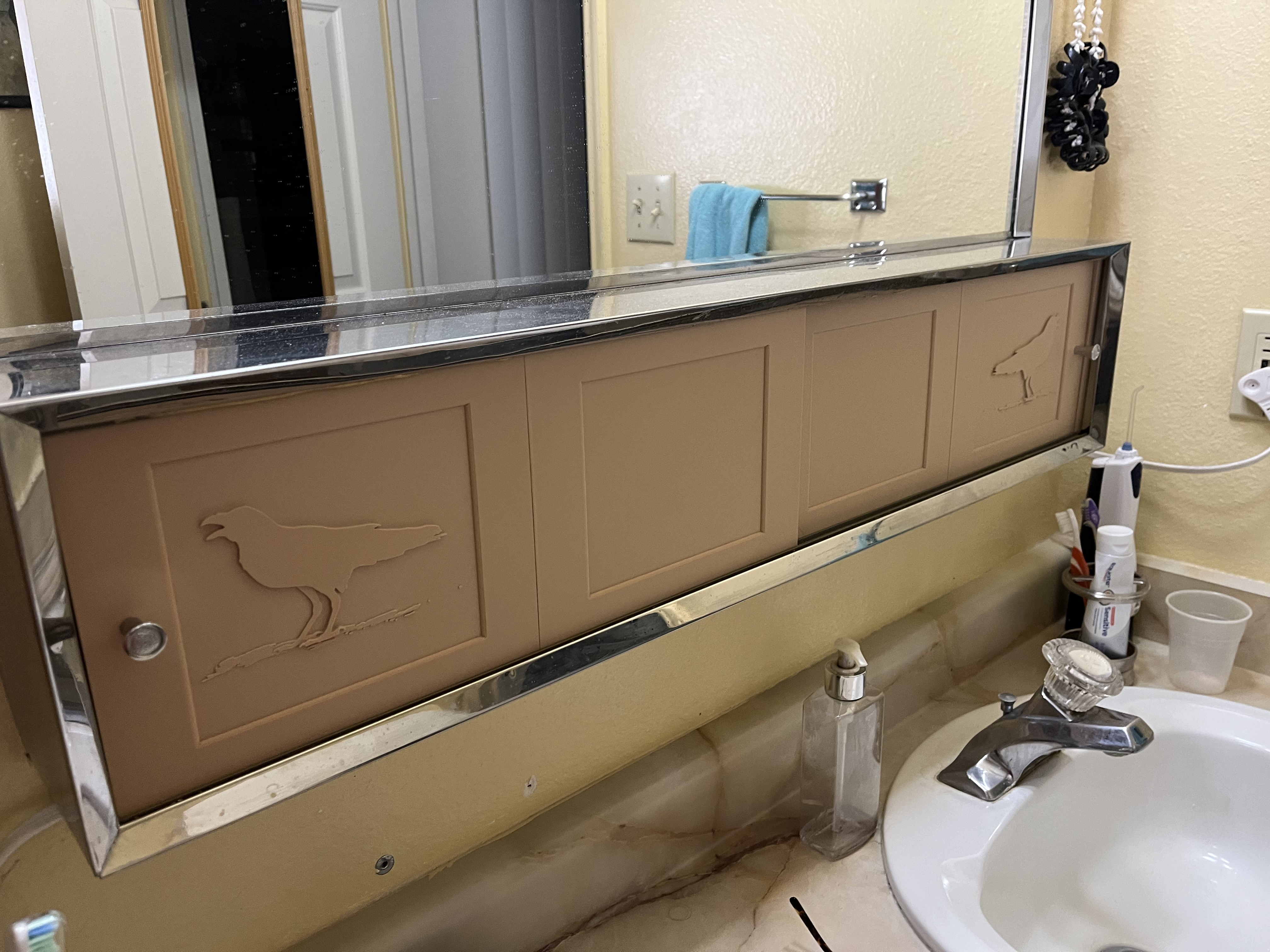 Cửa Tủ Thuốc Cỡ Lớn Có Tay Nắm Trượt Hình Con Quạ