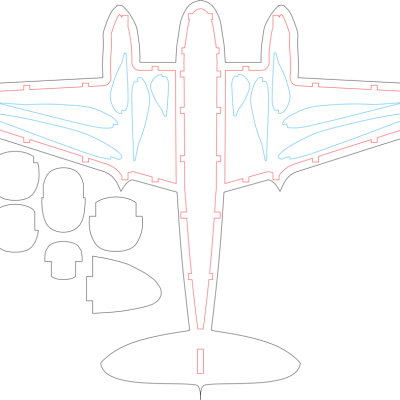 Mô hình de Havilland Mosquito cho máy cắt laser