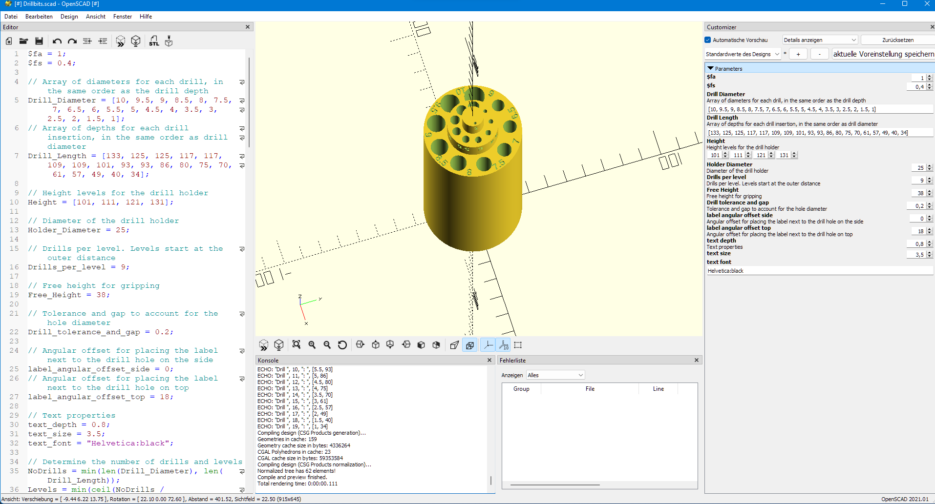 Hộp Đựng Mũi Khoan (Có Thể Tùy Chỉnh Thông Số)