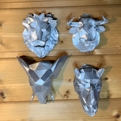 Đầu Con Vật Phong Cách Low Poly