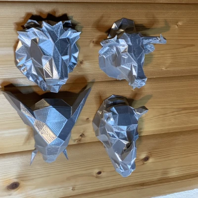 Đầu Con Vật Phong Cách Low Poly