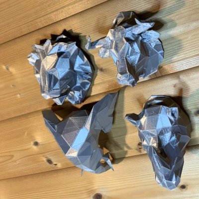 Đầu Con Vật Phong Cách Low Poly