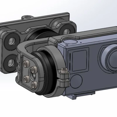 Gimbal 2 Trục cho GoPro Hero 4 trên Reptile 500 MWC (TBS Discovery Clone)