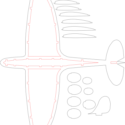 Mô hình Supermarine Spitfire cho máy cắt laser
