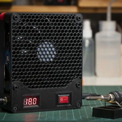 Máy Hút Khói Hàn 120mm Tối Thượng Có Cổng USB PD, Hub Nguồn DC, Chụp Nam Châm