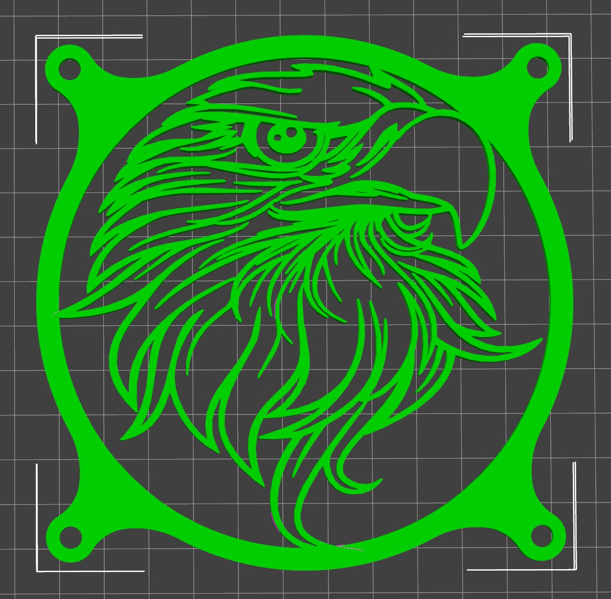 Lưới Tản Nhiệt Quạt 120mm Hình Đại Bàng Mỹ