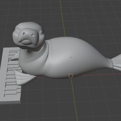 Mô hình con hải cẩu chơi đàn dương cầm