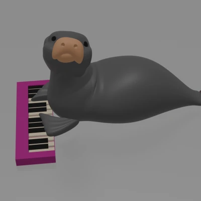 Mô hình con hải cẩu chơi đàn dương cầm