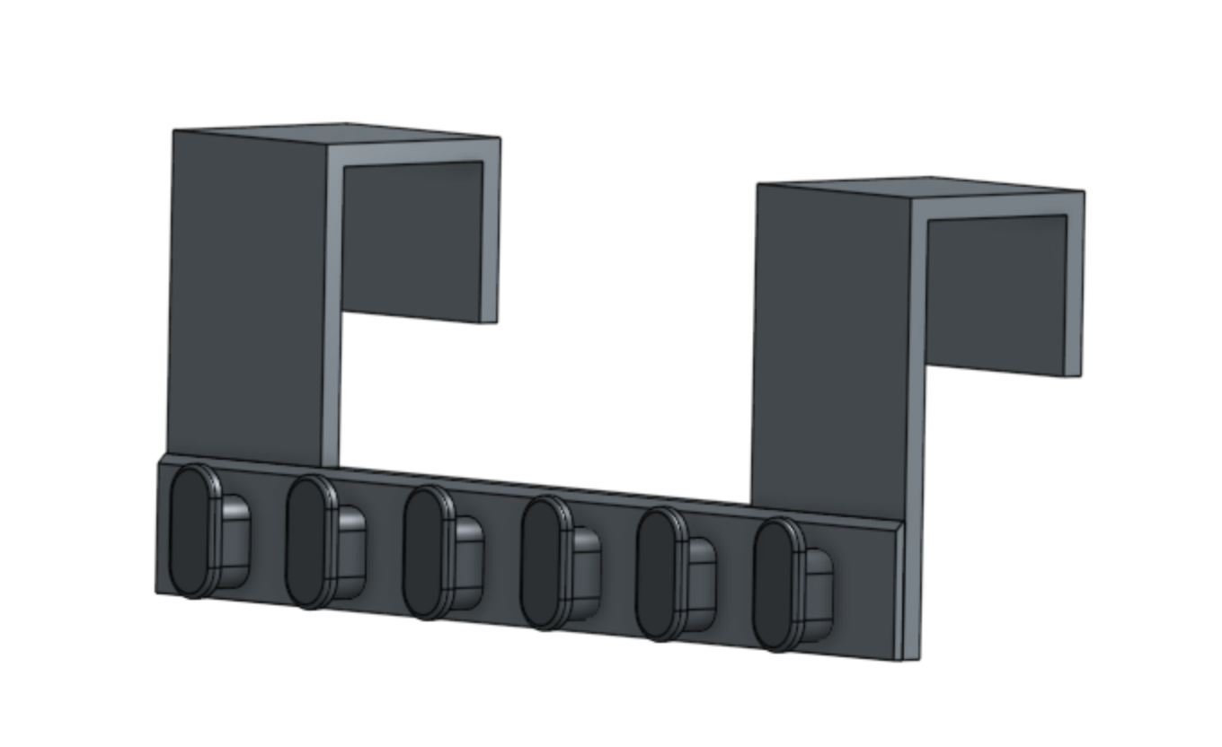 Móc treo cửa với 6 cái móc để treo khăn